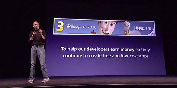  얼마 전 아이폰 iOS4를 발표할 때, 스티브 잡스는 <토이 스토리 3> 배너로 시연 동작을 보여줬다.