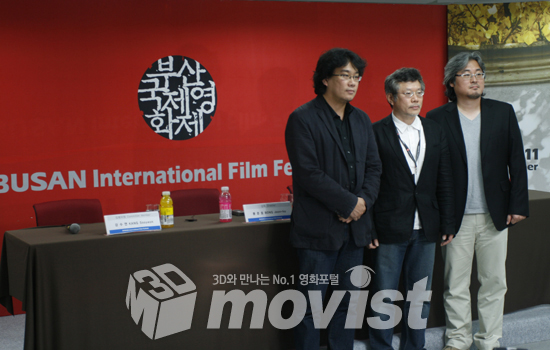  (왼쪽부터)봉준호 감독, 최용배 대표, 김문기 3D 디렉터