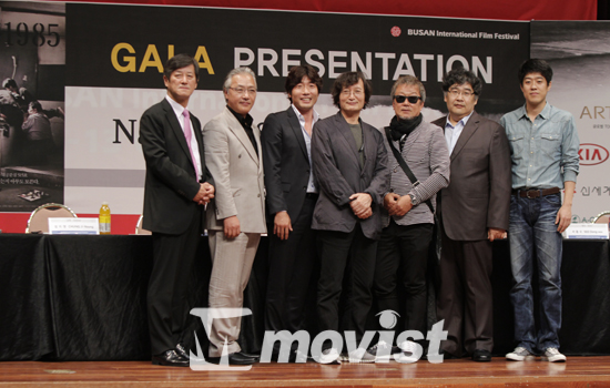  (왼쪽부터)이용관 집행위원장, 이경영, 박원상, 정지영, 명계남, 서동수, 김중기